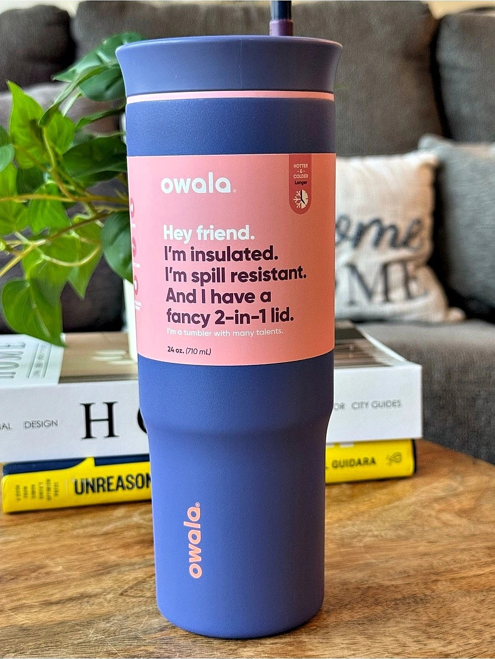 Owala FreeSip 24 oz Purple & Pink Insulated Tumbler NWT